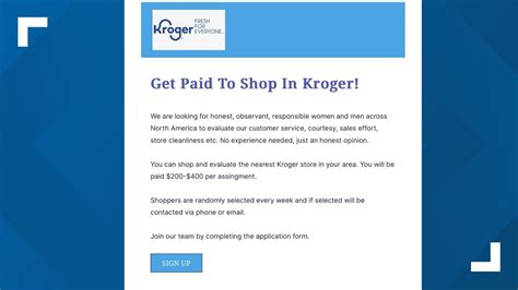 kroger secret shopper scam.